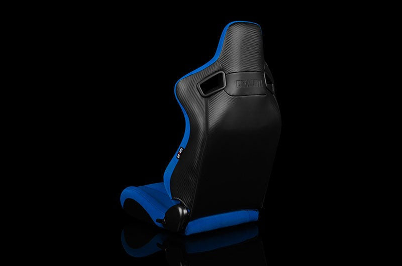 Braum Elite Series Sport Seats - Blue Cloth (Black Stitching) Pair - Universal