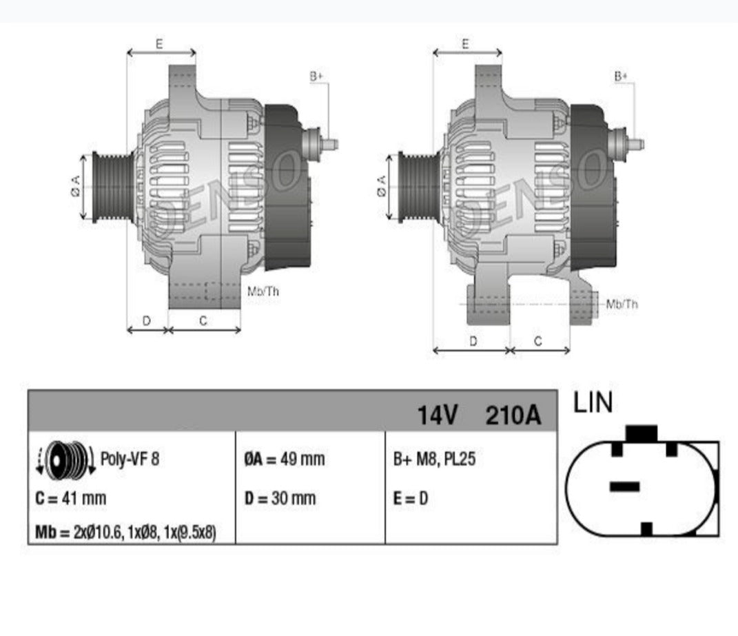 BMW E84 X1 xDrive35i New Engine Alternator OEM (210AMP) 12317616120 (2013-2015)