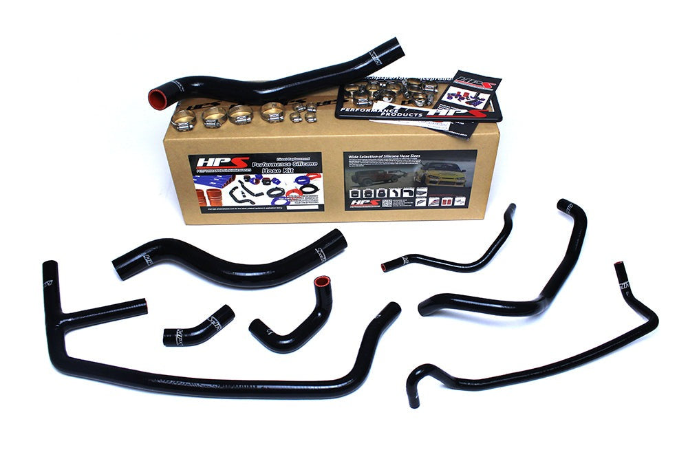 HPS Black Reinforced Silicone Radiator and Heater Hose Kit Coolant Ford 2015-2019 Mustang Ecoboost 2.3L Turbo