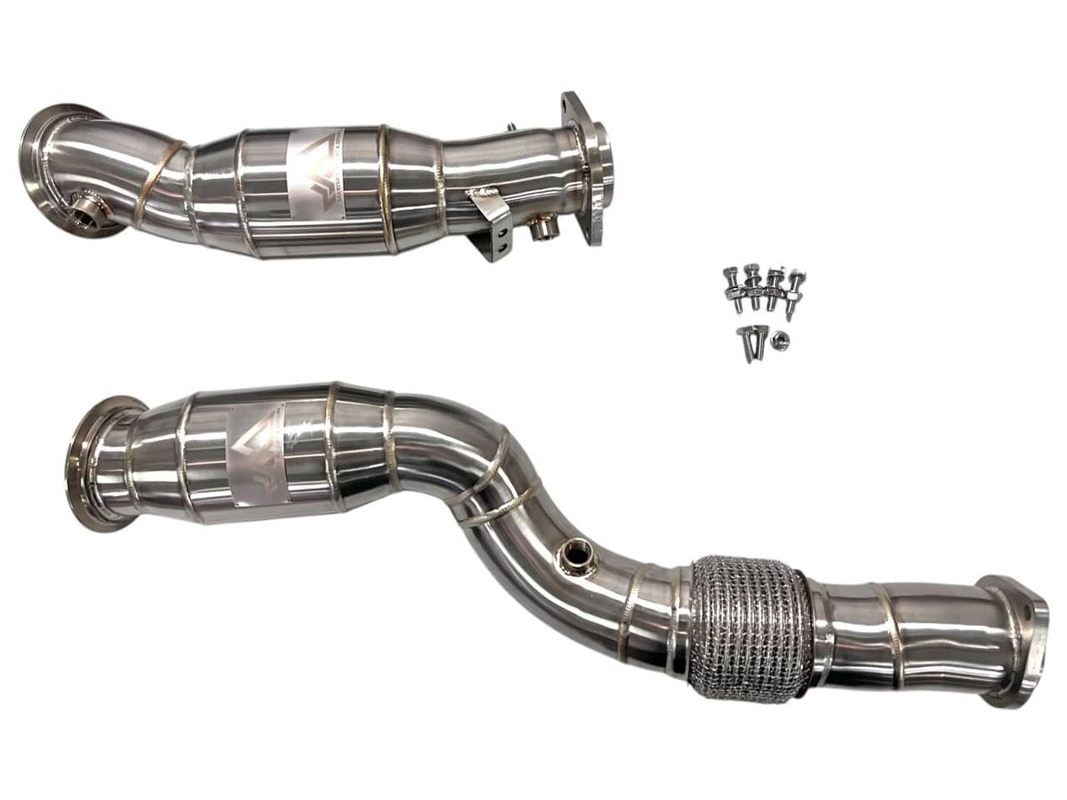PRE ORDER MAD BMW S58 Catted Downpipes M2 M3 M4 G87 G80 G82 G83 W/ Flex Section