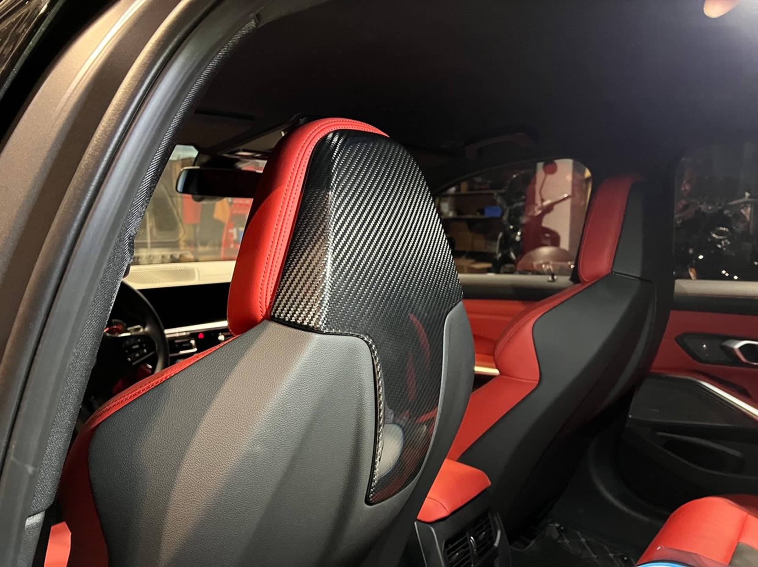G8X Dry Carbon Fiber Head Rest Covers