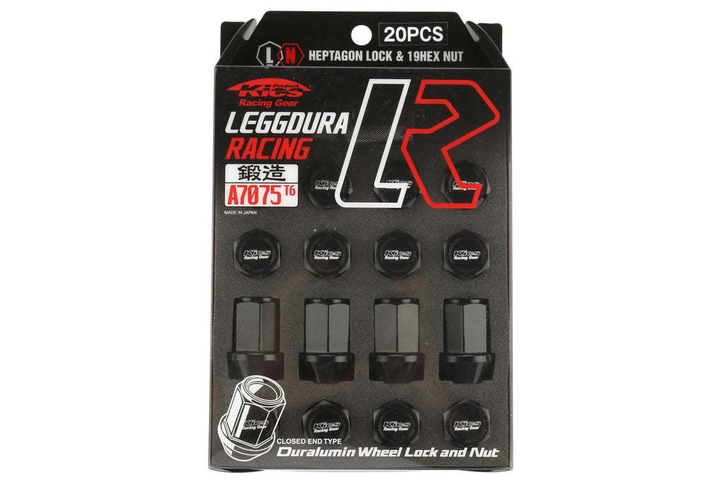 Project Kics Leggdura Racing Lug Nuts Black M12X1.25 - Universal