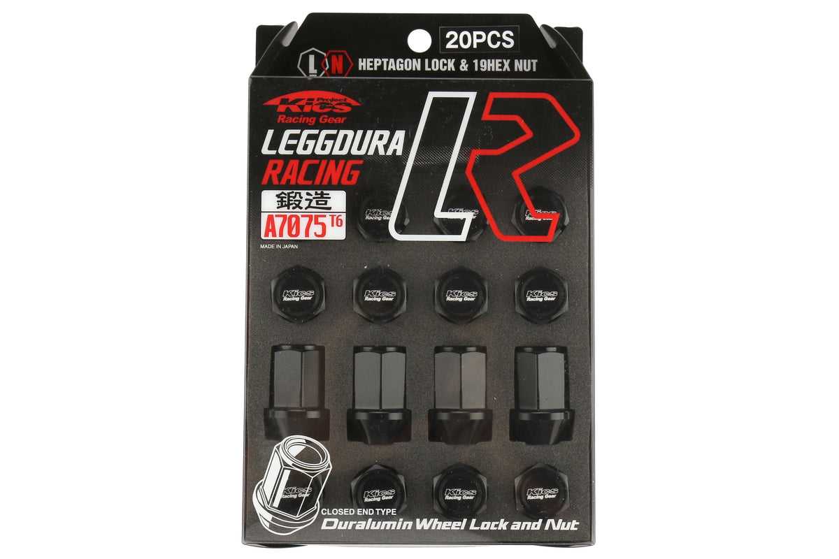 Project Kics Leggdura Racing Lug Nuts Black M12X1.25 - Universal