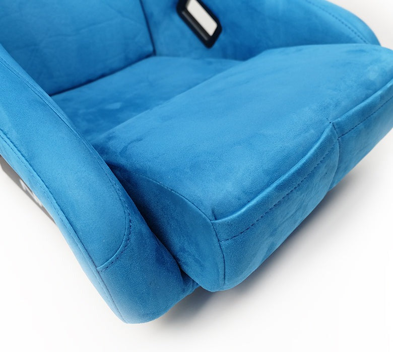 NRG Innovations FRP Bucket Seat ULTRA Edition with peralized back, Blue Alcantara material - Universal