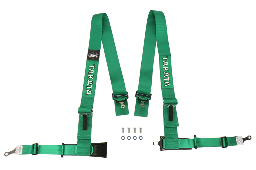 Takata 4 point Street Belt 3" w/ ASM (Green) - Universal