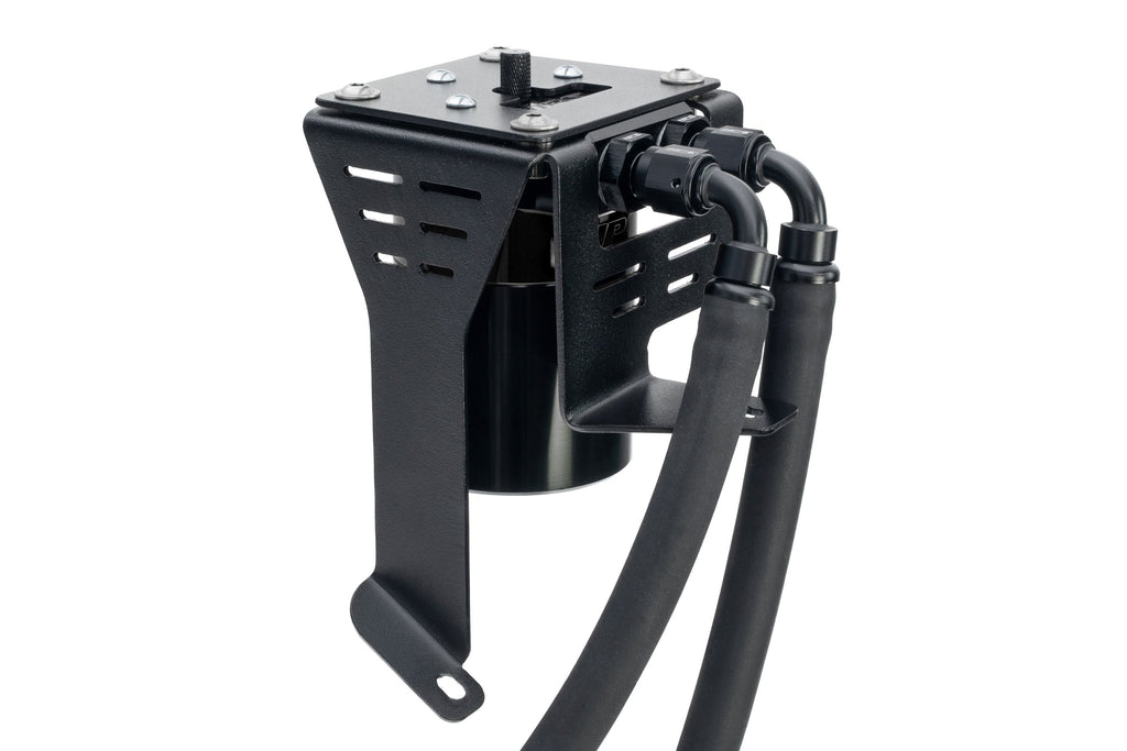 HPS Performance Aluminum Oil Catch Can Kit 2012-2015 Honda Civic Si 2.4L K24Z7, Black, 860-027WB
