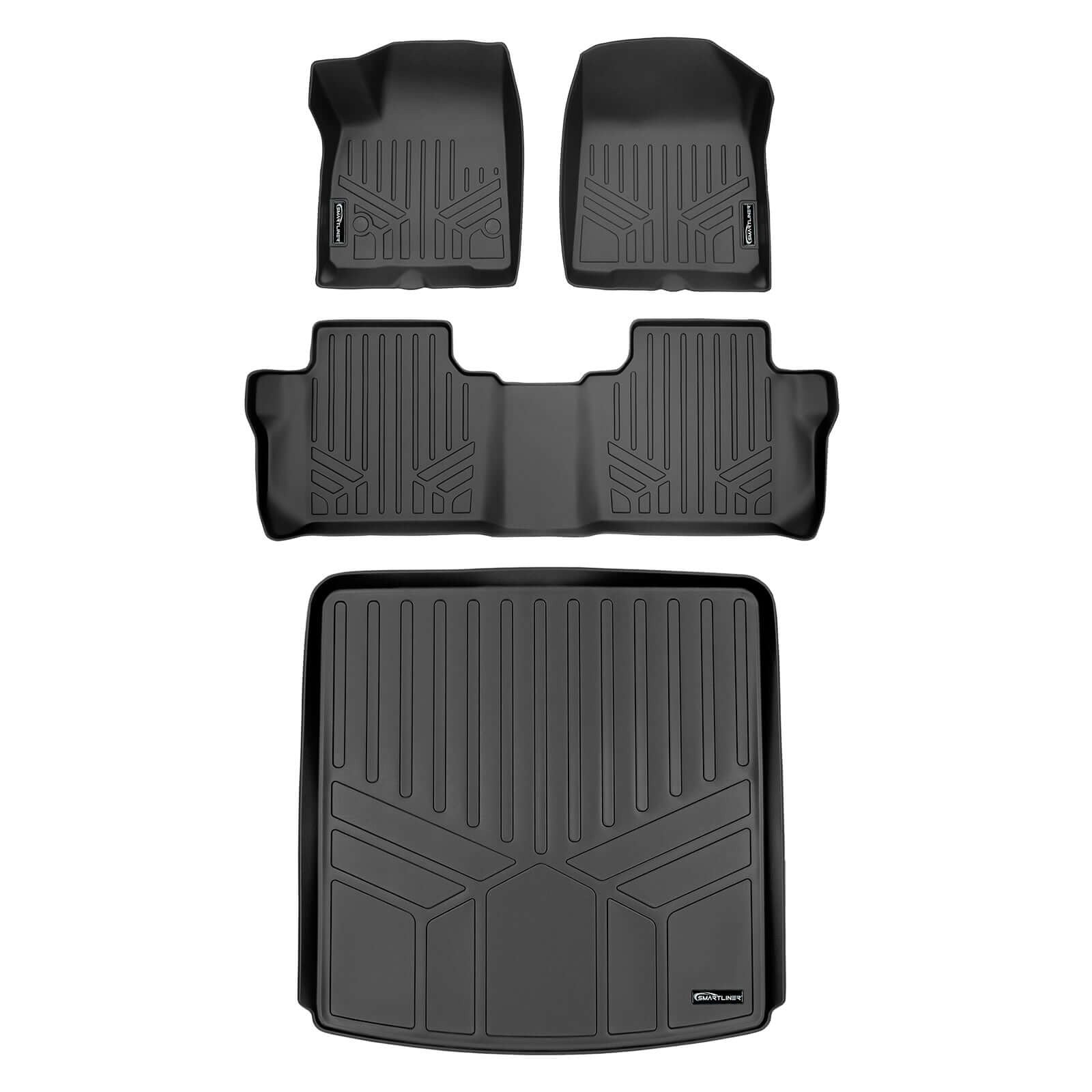 SMARTLINER Custom Fit Floor Liners For 2020-2026 Cadillac XT6 with 2nd Row Bench Seat
