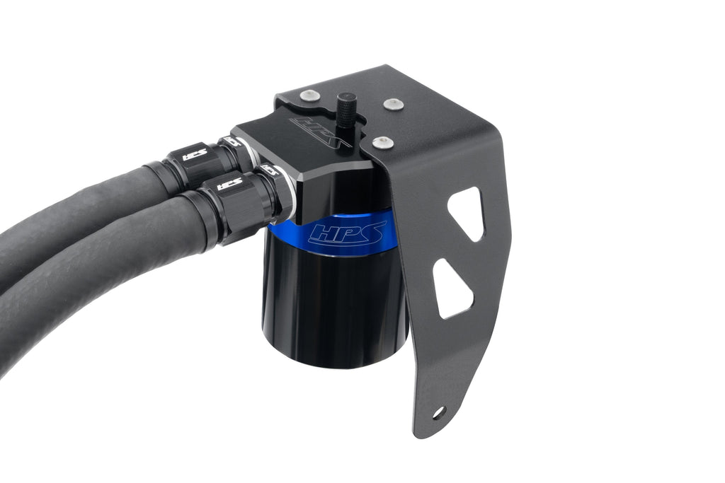 HPS Performance Aluminum Oil Catch Can Kit 2024-2026 Toyota Tacoma 2.4L Turbo, Blue, 860-032BL