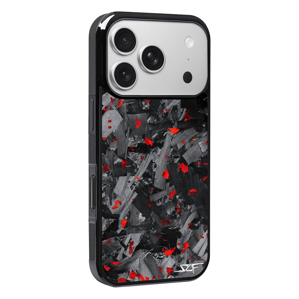 iPhone | Red Flake Forged Chunk Carbon Fiber Case | CLASSIC Series