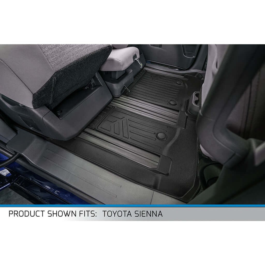 SMARTLINER Custom Fit Floor Liners For 2021-2026 Toyota Sienna with 2nd Row Bench Seat