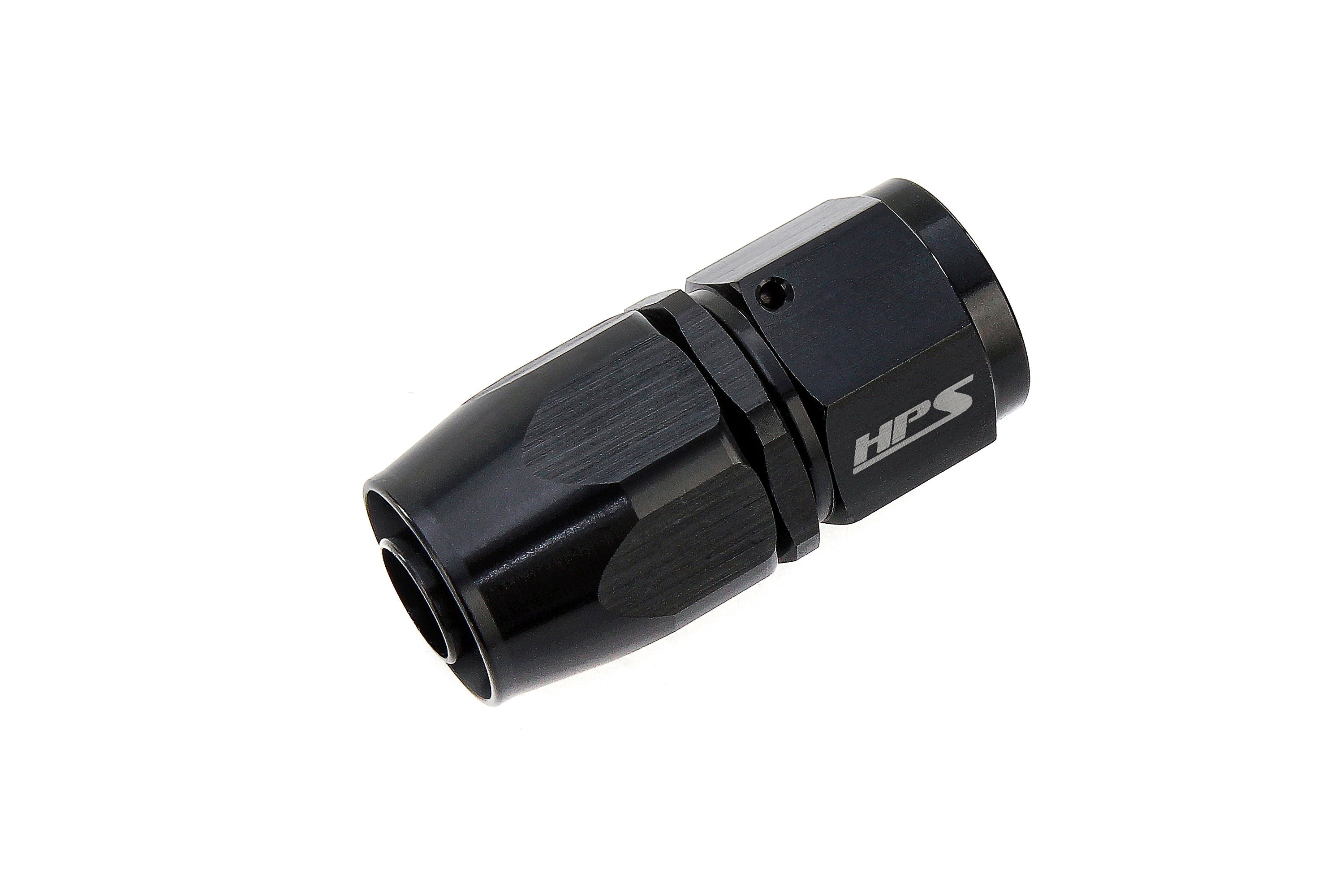 HPS Performance Compression Double Swivel Hose End to AN Female, Aluminum, Black