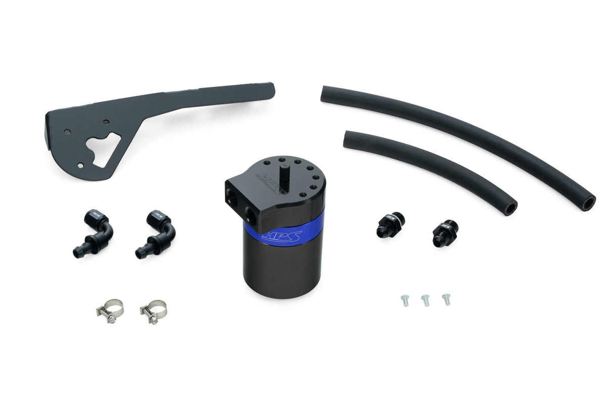 HPS Performance Aluminum Oil Catch Can Kit 2019-2026 Acura RDX 2.0L Turbo, Blue, 860-015BL