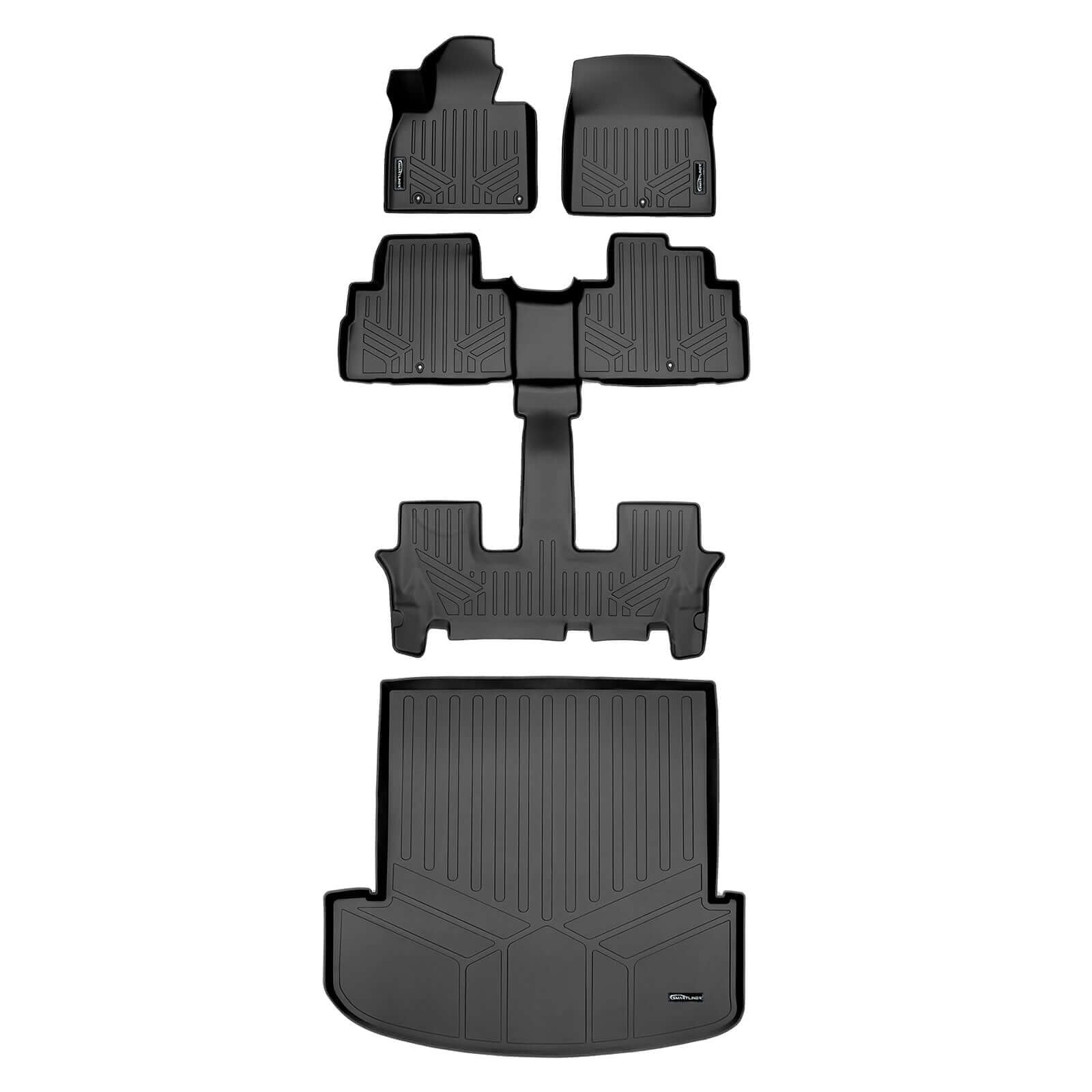 SMARTLINER Floor Liners for 2020-2025 Kia Telluride (2nd Row Bucket) with in between Coverage