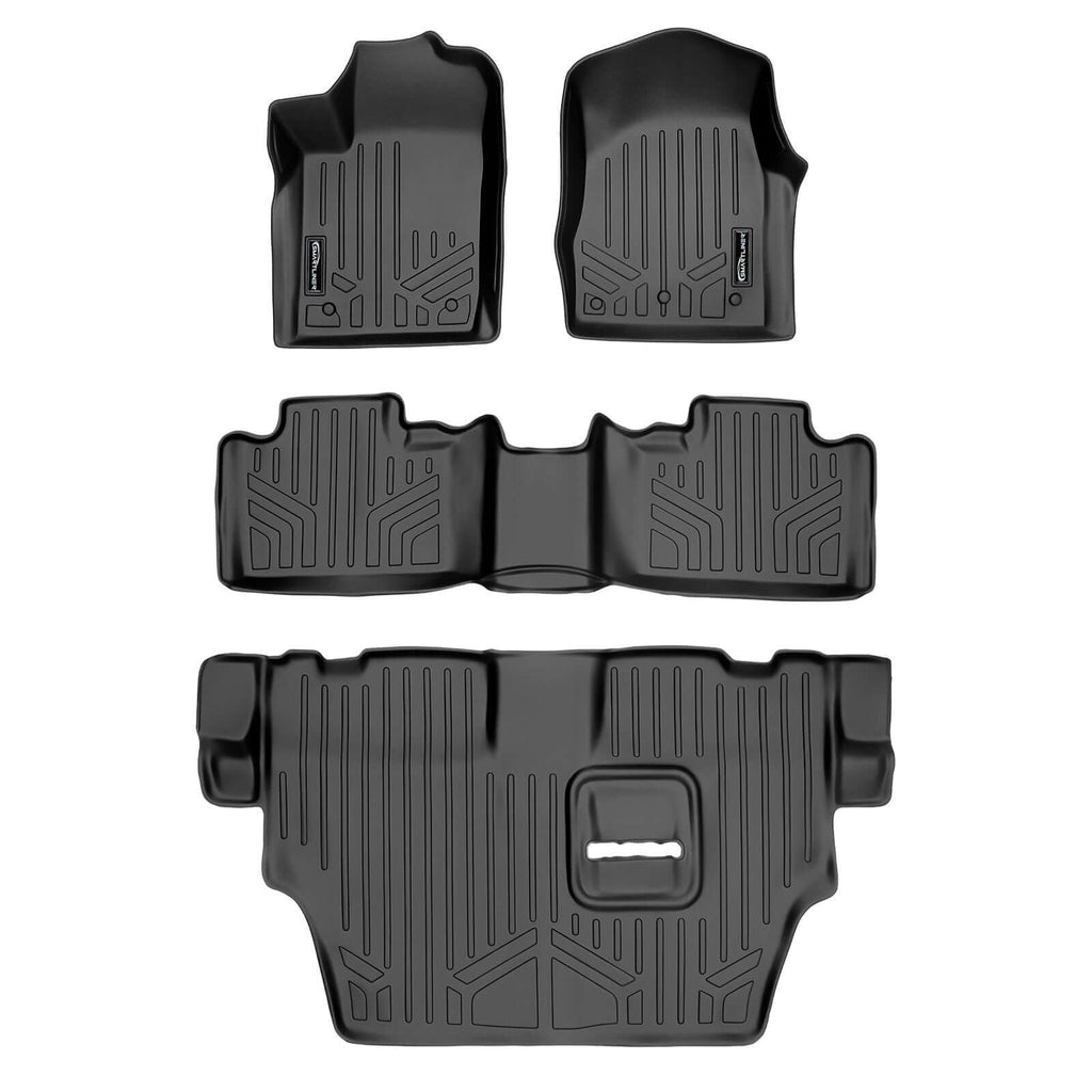 Smart TrimTM Floor Liners For 2013-16 Durango with 1st Row Dual Floor Hooks & 2nd Row Bench Seat