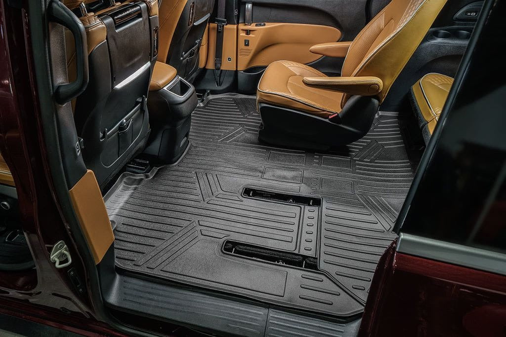 SMARTLINER Black 3 Row Liner Set & Cargo Liner Behind 3rd Row Compatible With 2021-2026 Chrysler Pacifica (Fits Pinnacle)