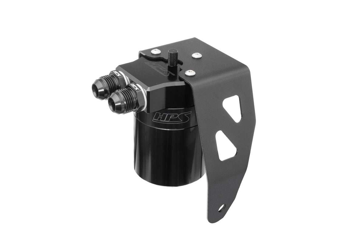 HPS Performance Aluminum Oil Catch Can Kit 2024-2025 Toyota Land Cruiser 2.4L Turbo, Black, 860-024WB