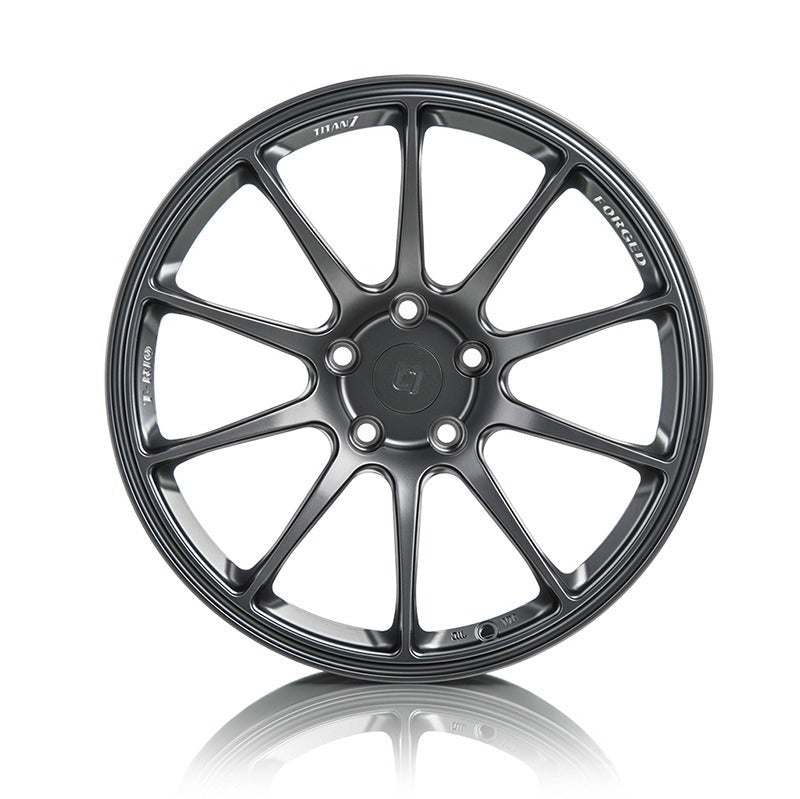 Titan 7 T-R10 Satin Titanium 18x9.5 +40 5x100 (Single Wheel) - 2013-2024 Subaru BRZ / Scion FR-S / Toyota GR86 / 2014-2018 Subaru Forester