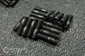44mm Black Race Stud Kit 12 x 1.5 with Black 17mm MH Titan Nuts