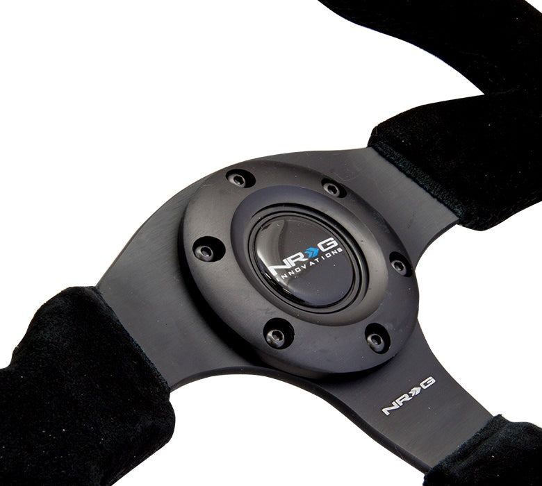 NRG Race Style Suede Steering Wheel 320mm w/ Black Stitching - Universal