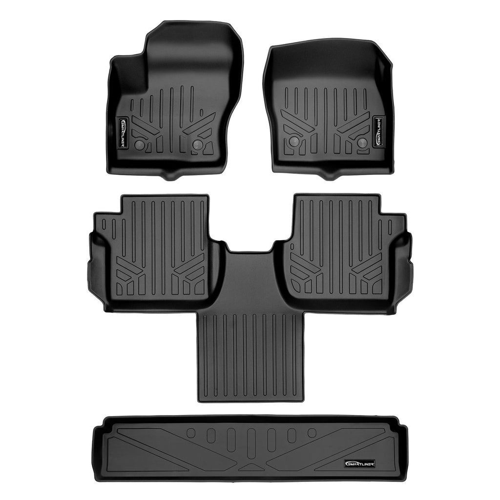 SMARTLINER Floor Liners for 2014-2022 Ford Transit Connect (Wagon-Longwheelbase) | Vinyl | With Secondary Footrest