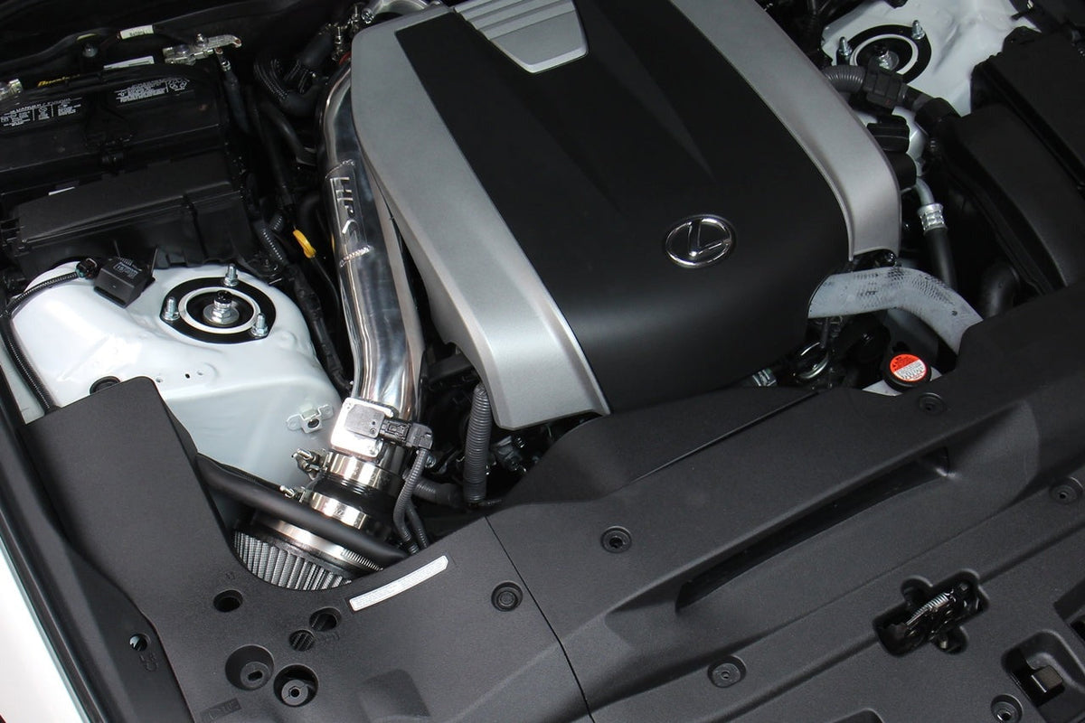 HPS Performance Air Intake Kit with Heat Shield, 2015-2025 Lexus RC350 3.5L V6, Red, 827-682R