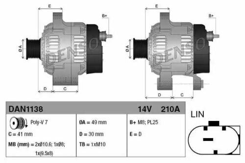 BMW F01 750i/il New Alternator OEM 12317606628 (2013-2015)