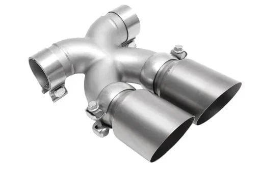 Porsche 987.2 / 981 Cayman / Boxster Bolt-On X-Pipe With Tips - Slash Cut Single Wall