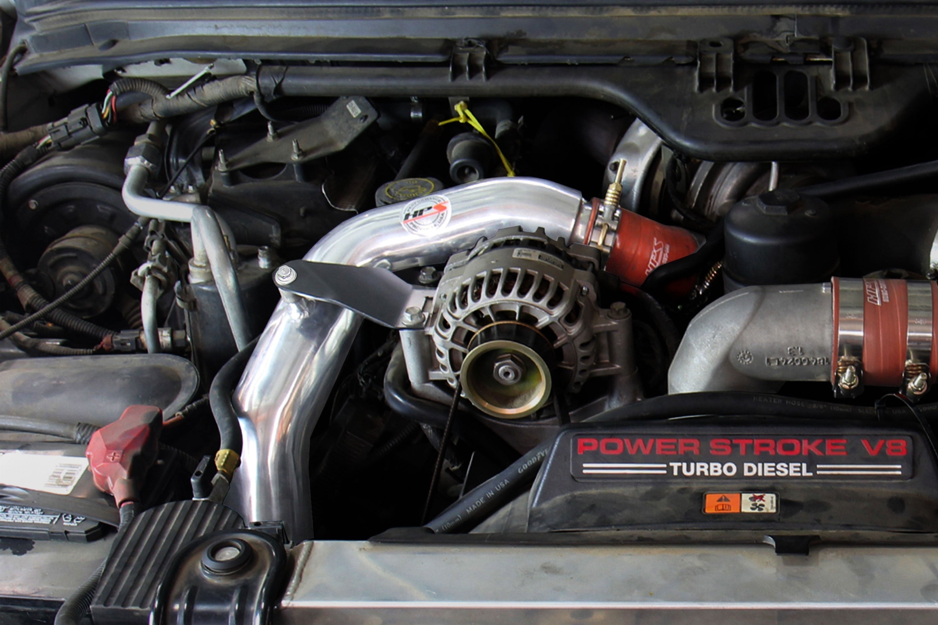 HPS Hot Side Charge Pipe with CAC Hose Intercooler Boots, 03-07 Ford F450 Superduty Powerstroke 6.0L Diesel Turbo