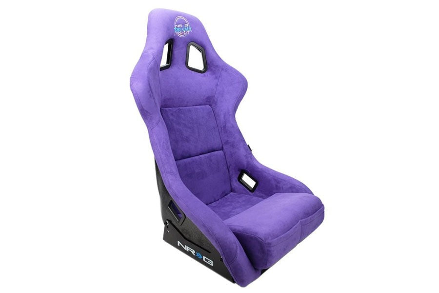 NRG Innovations FRP Bucket Seat PRISMA Edition with pearlized back. All Purple alcantara vegan material. (Large) - Universal