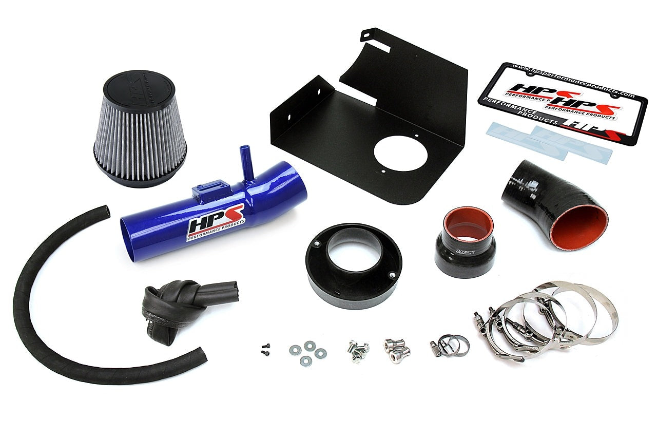 HPS Performance Shortram Air Intake Kit 2004-2009 Mazda B4000 4.0L V6, Includes Heat Shield, Blue
