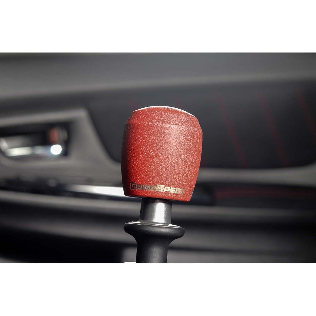 GrimmSpeed Stubby Shift Knob Stainless Steel Red - Subaru 6MT Models (inc. 2004+ STI / 2013+ BRZ)