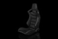 Braum Elite Series Sport Seats - Black Leatherette (White Stitching) Pair - Universal