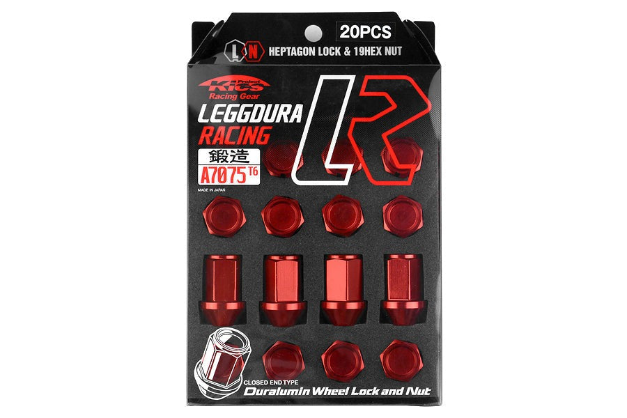 Project Kics Project Leggdura Racing Red Lug Nuts 12x1.25 - Universal