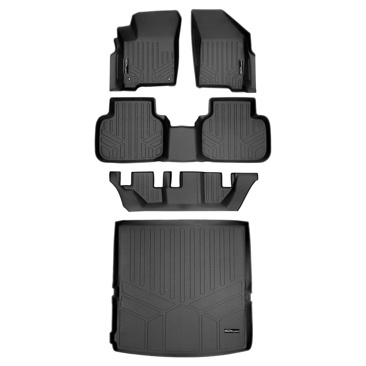 SMARTLINER Floor Liners for 2010 - 2020 Dodge Journey (with 1st Row Dual Floor Hooks)
