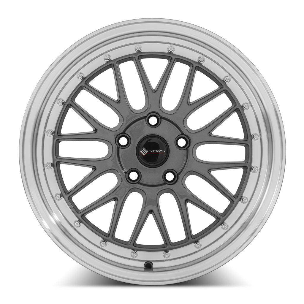 VORS VR8 17" 4x100 Hyper Black Machined Lip