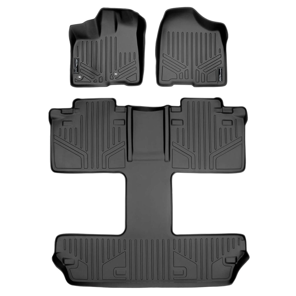 Smart TrimTM Floor Liners For 2013 2020 Sienna 7 Passenger Model with Power Folding 3rd Row Seats