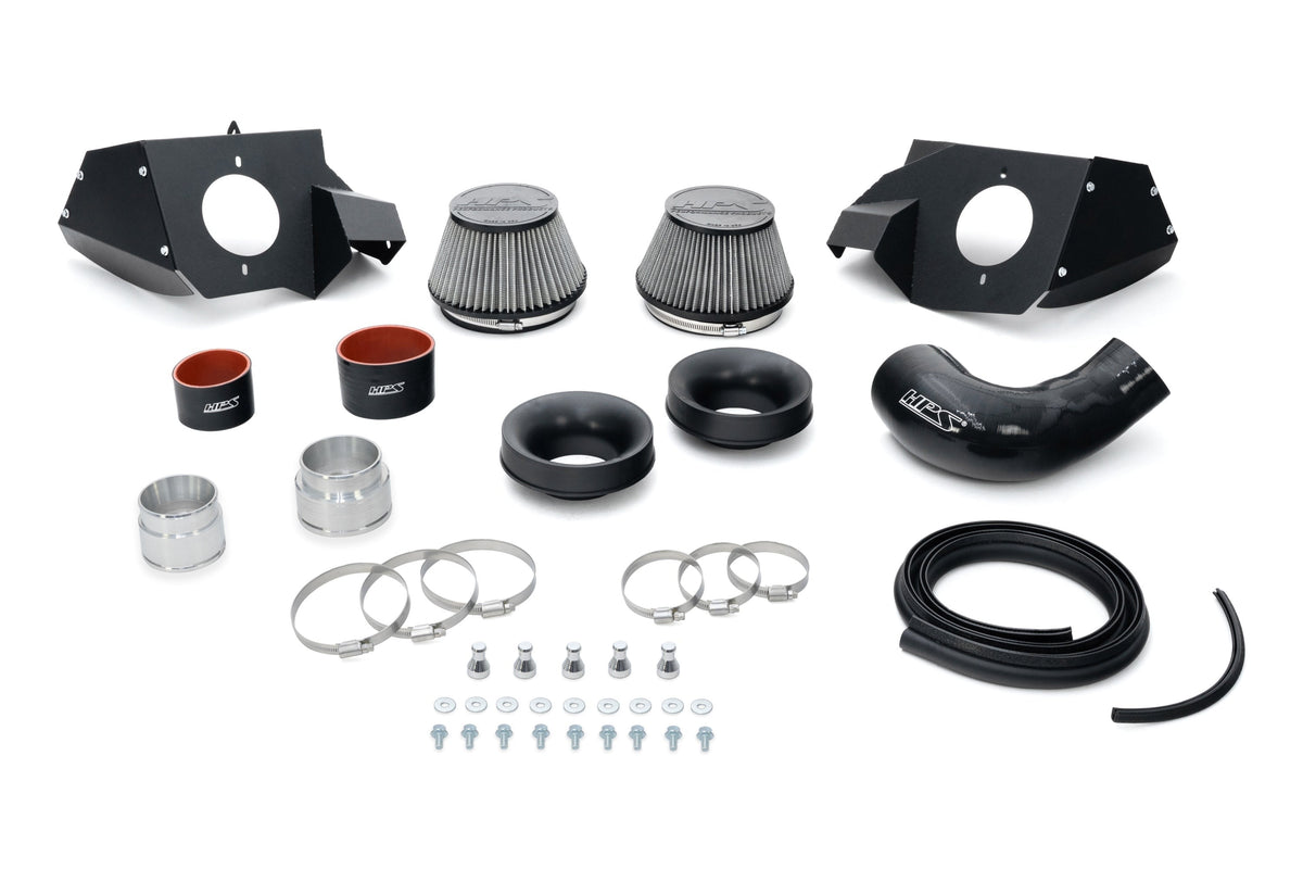 HPS Performance Air Intake Kit with Heat Shield, 2021-2025 BMW M4 G82 G83 3.0L Turbo, Red, 827-772R