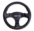 NRG 350mm carbon fiber steering wheel Black Frame With Black Stitching - Universal