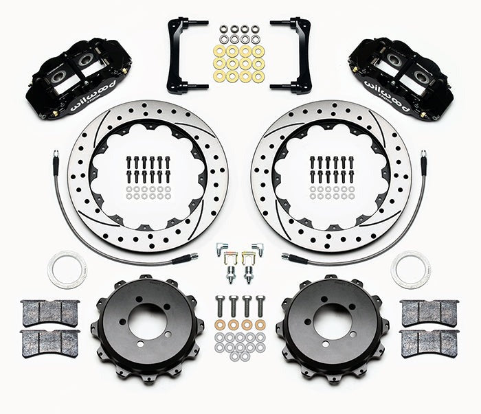 Wilwood FNSL4R 12.88in Rear Kit Drilled / Slotted Black - 2013-2021 Scion FR-S / Subaru BRZ / Toyota 86