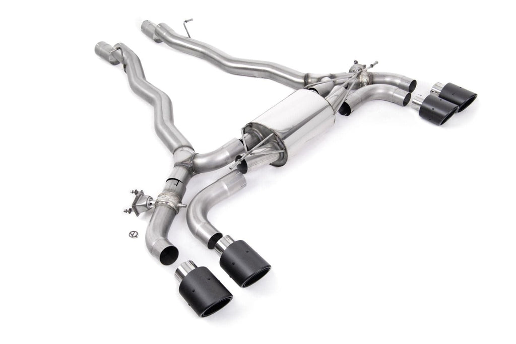 MILLTEK F90 M5 OPF/GPF BACK SYSTEM WITH BRUSHED TITANIUM GT-100 TRIMS - ECE APPROVED