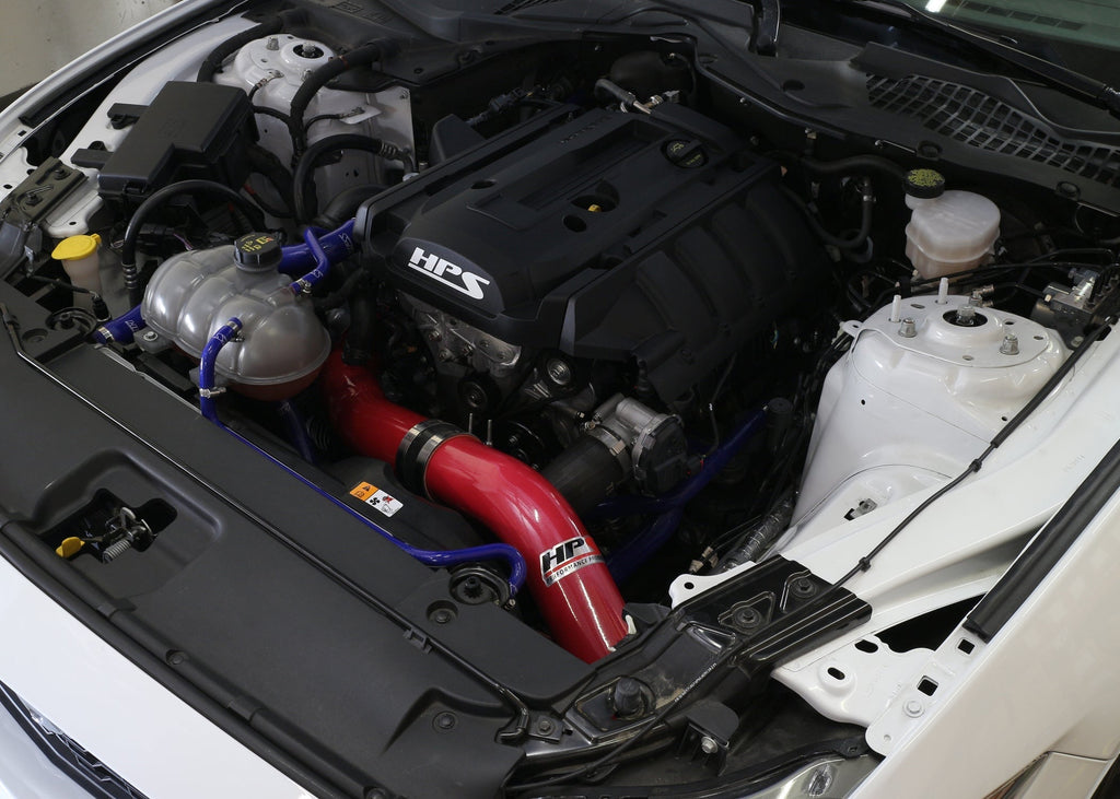 HPS Cold Air Intake Kit 2015-2017 Ford Mustang Ecoboost 2.3L Turbo, Red