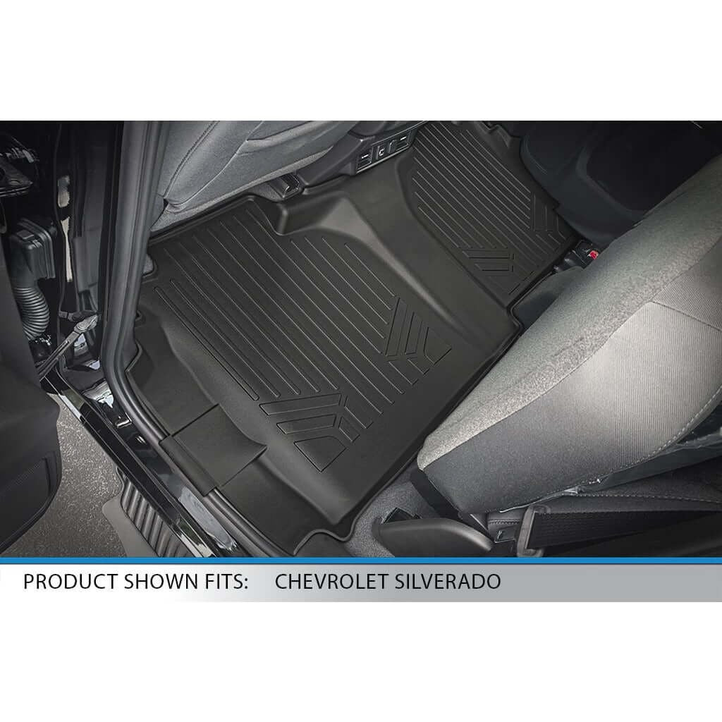 Smart TrimTM Floor Liners For 2019-2026 Chevy Silverado 1500 Double Cab | Carpet | (1st Row Bench) and OTH Coverage [No 2nd Row Storage]