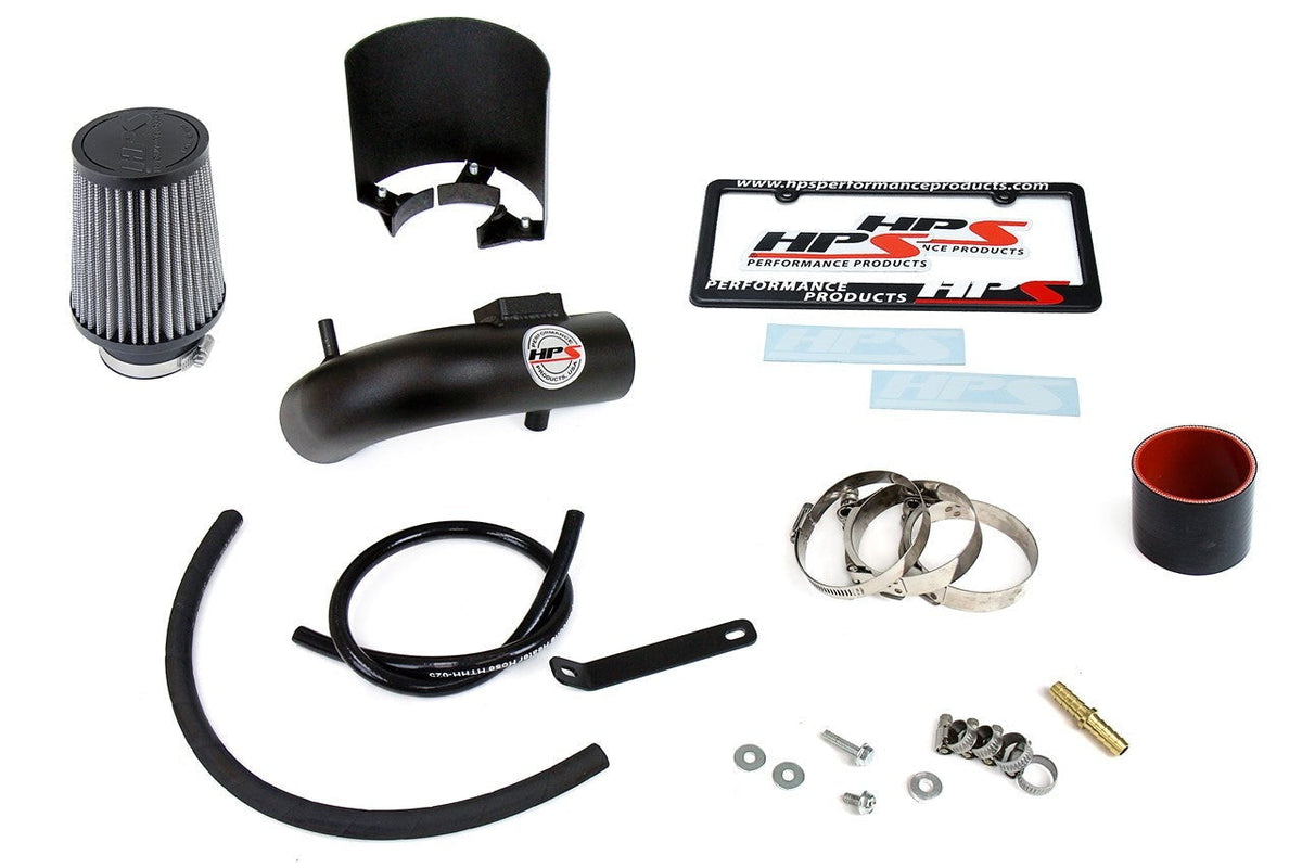 HPS Performance Shortram Air Intake Kit 2015-2018 Honda Fit 1.5L, Includes Heat Shield, Black