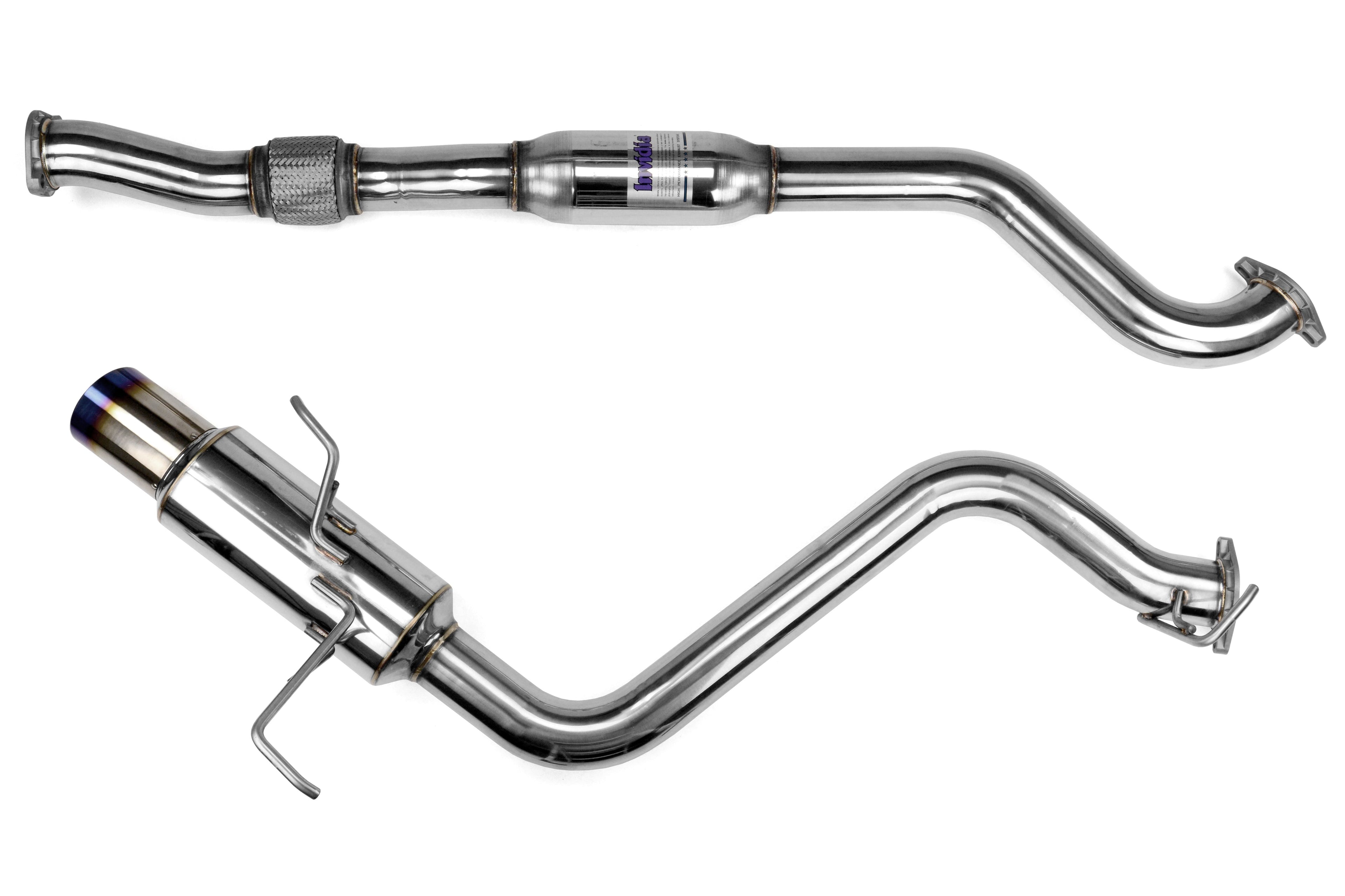 Invidia N1 Resonated Single Exit Cat Back Exhaust - Titanium Tip - 2015-2021 Subaru WRX / STI