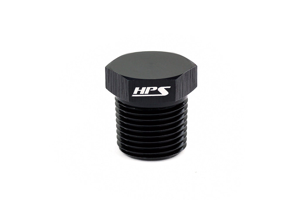 HPS Performance AN Fittings NPT Plug, Aluminum, Black