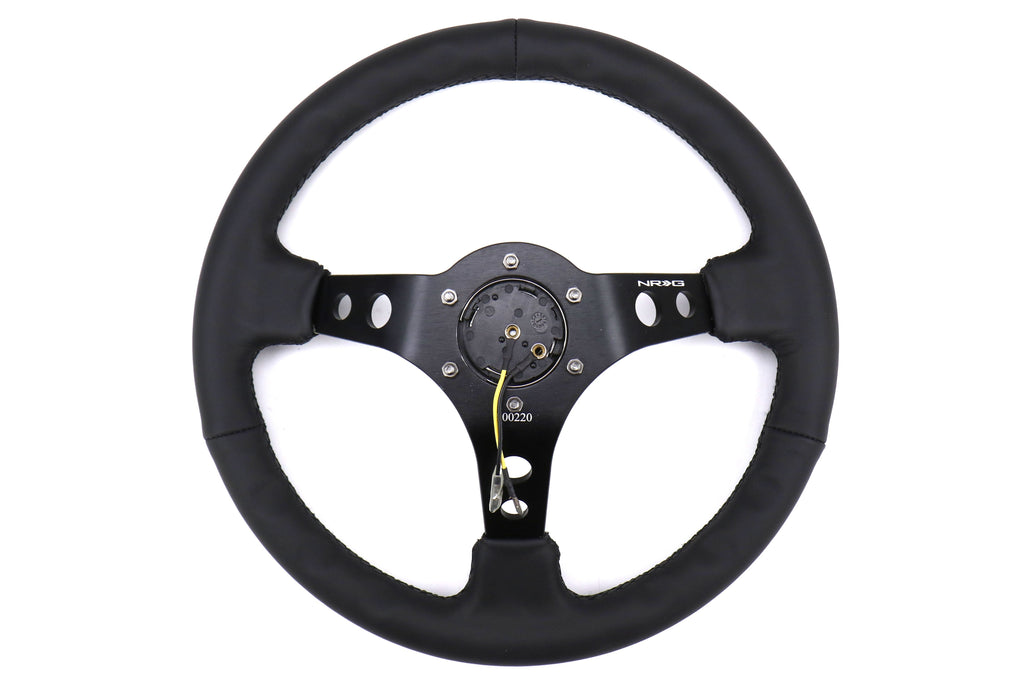 NRG Reinforced Steering Wheel 350mm 3in Deep Black - Universal