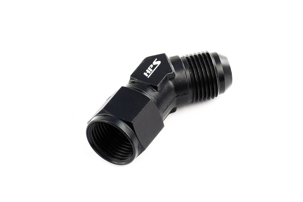 HPS Performance AN Male to Female Swivel Adapter, Aluminum, Black