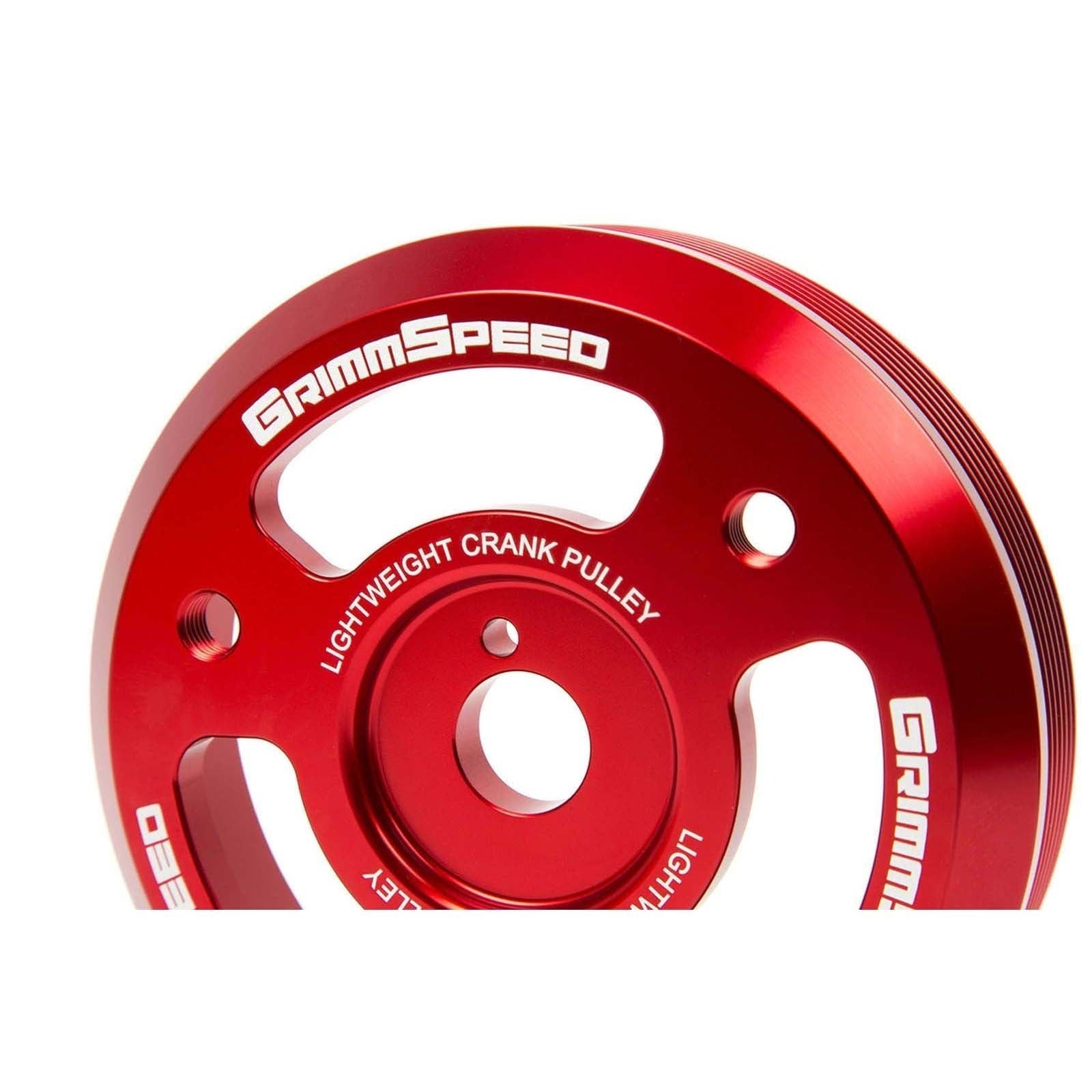 GrimmSpeed Lightweight Crank Pulley Red - Subaru Models (inc. BRZ 2013+ / WRX 2015 - 2018)