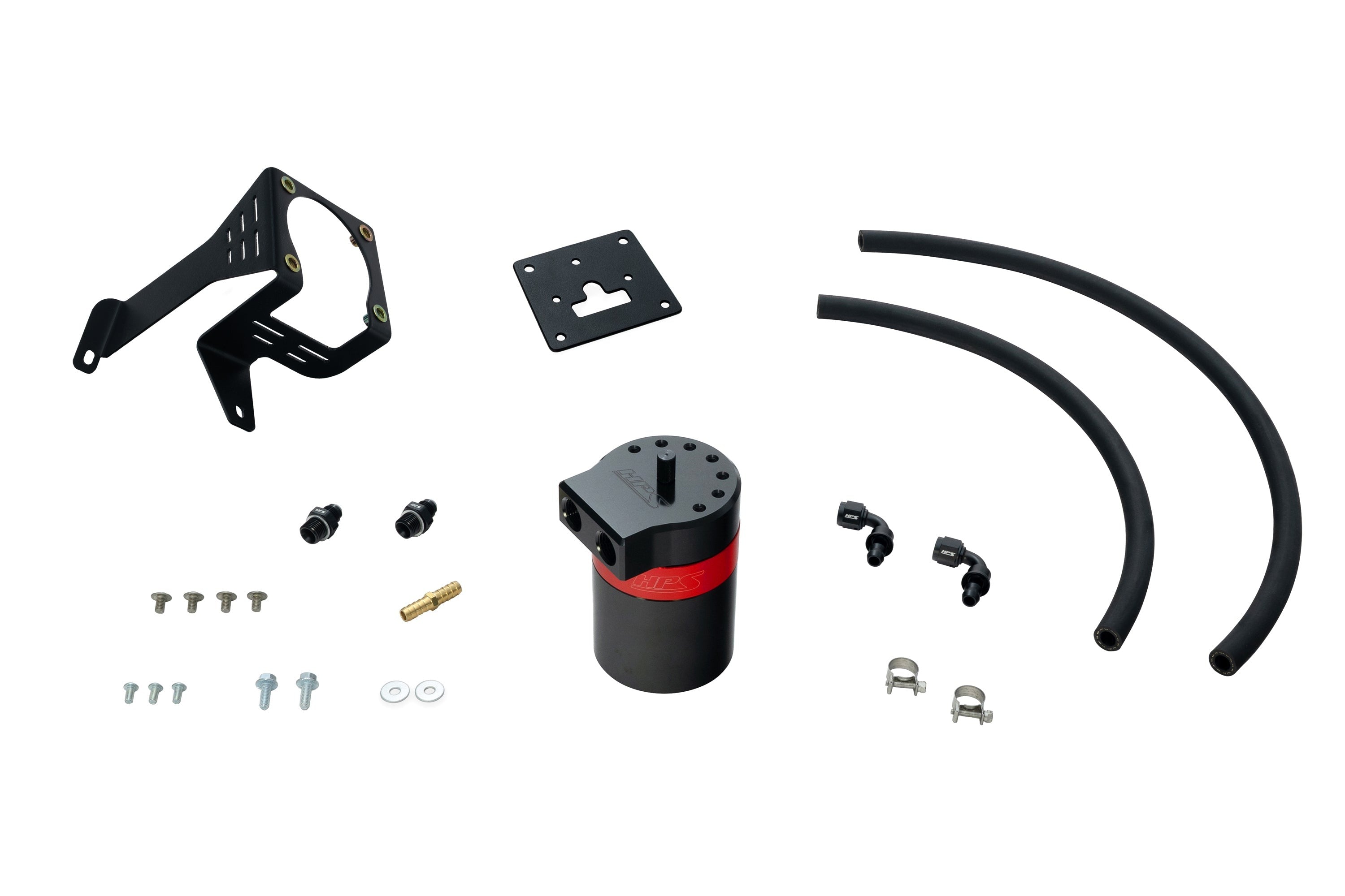 HPS Aluminum Oil Catch Can Kit 2012-2015 Honda Civic Si 2.4L K24Z7, Red, 860-027, Open Box