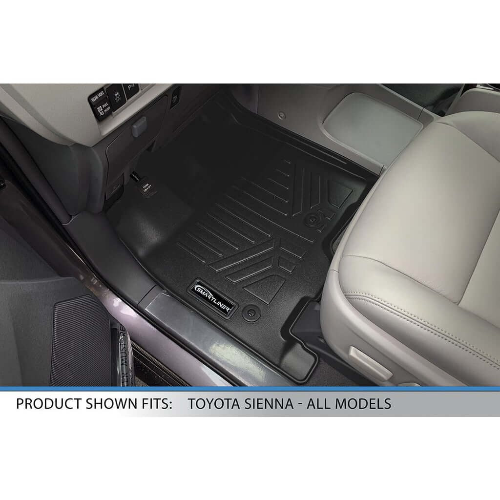 Smart TrimTM Floor Liners For 2013 2020 Sienna 7 Passenger Model with Power Folding 3rd Row Seats